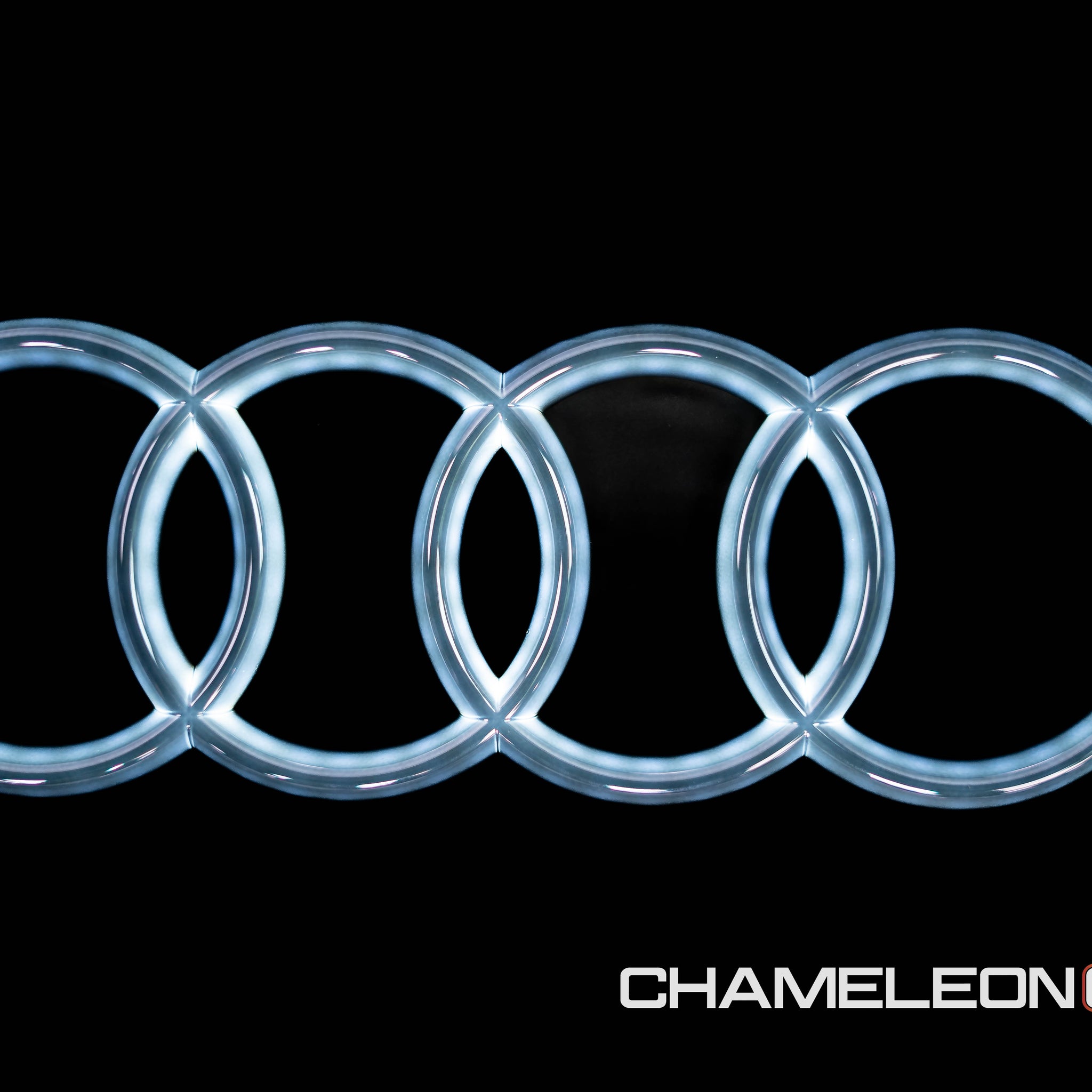 AUDI WHITE GLO EMBLEM